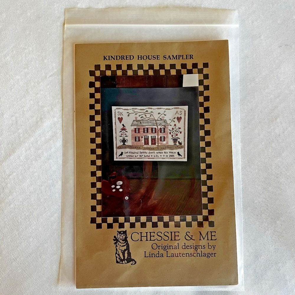 Chessie & Me KINDRED HOUSE SAMPLER Cross Stitch Pattern Cat Spirits Bird Flowers